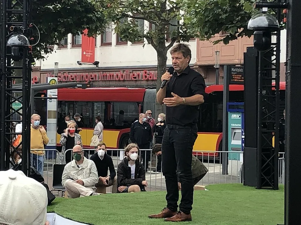 Bundestagswahlkampf 2021: Robert Habeck (Grüne) in Hanau