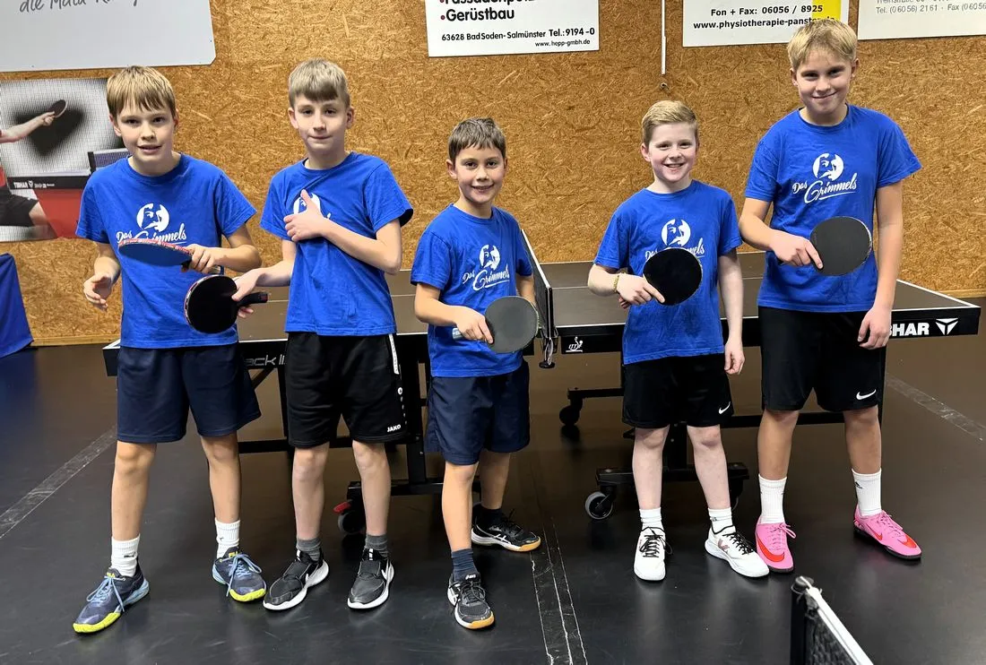 Drei von vier Grimmels-Tischtennisteams beim Landesfinale