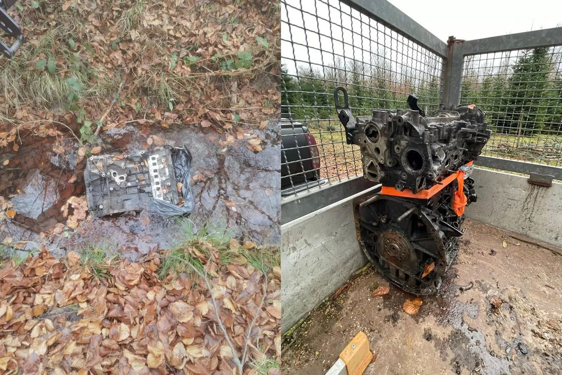 Seligenstadt: Motorblock in Entwässerungsgraben versenkt