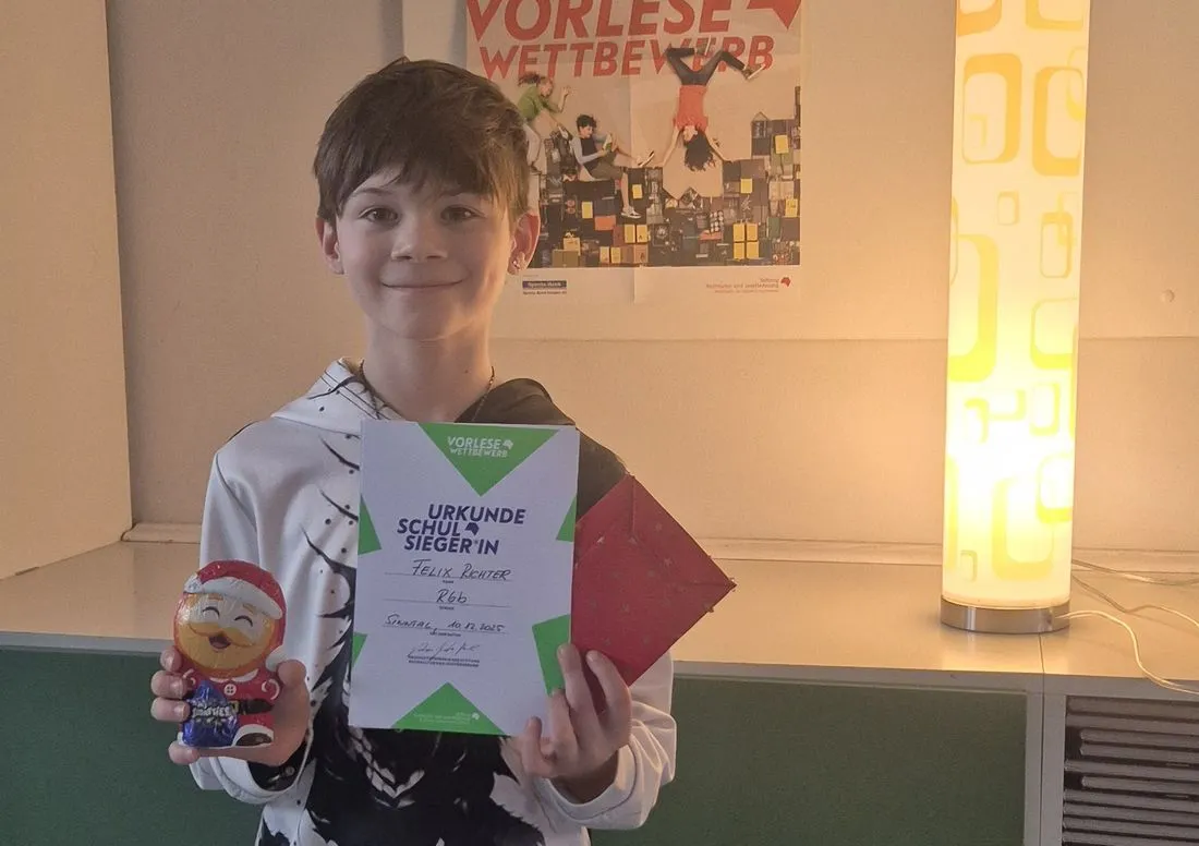 Hans-Elm-Schule: Felix Richter gewinnt Vorlesewettbewerb