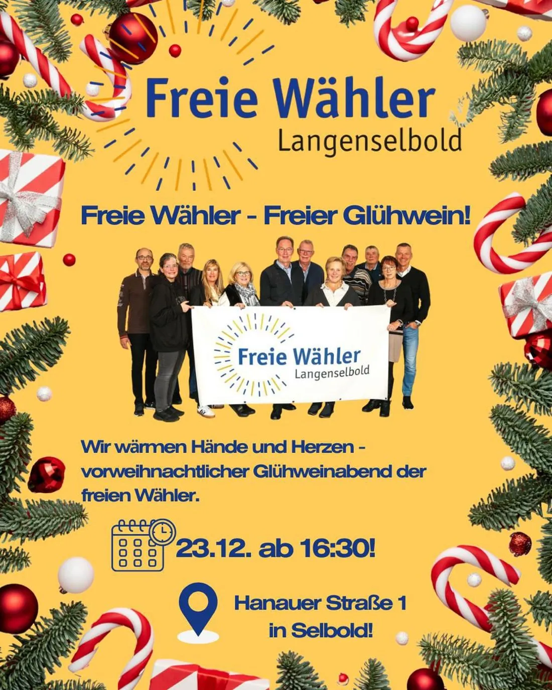 Freie Wähler: Vorweihnachtlicher Glühweinabend
