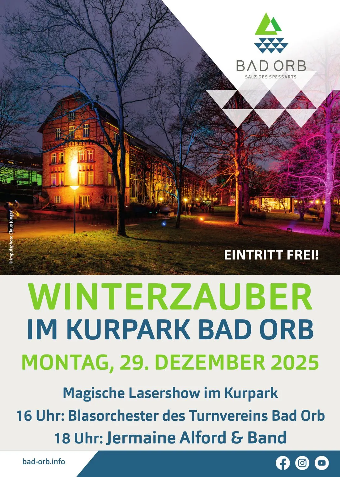 Bad Orber Kurpark erstrahlt im Glanz des Winterzaubers