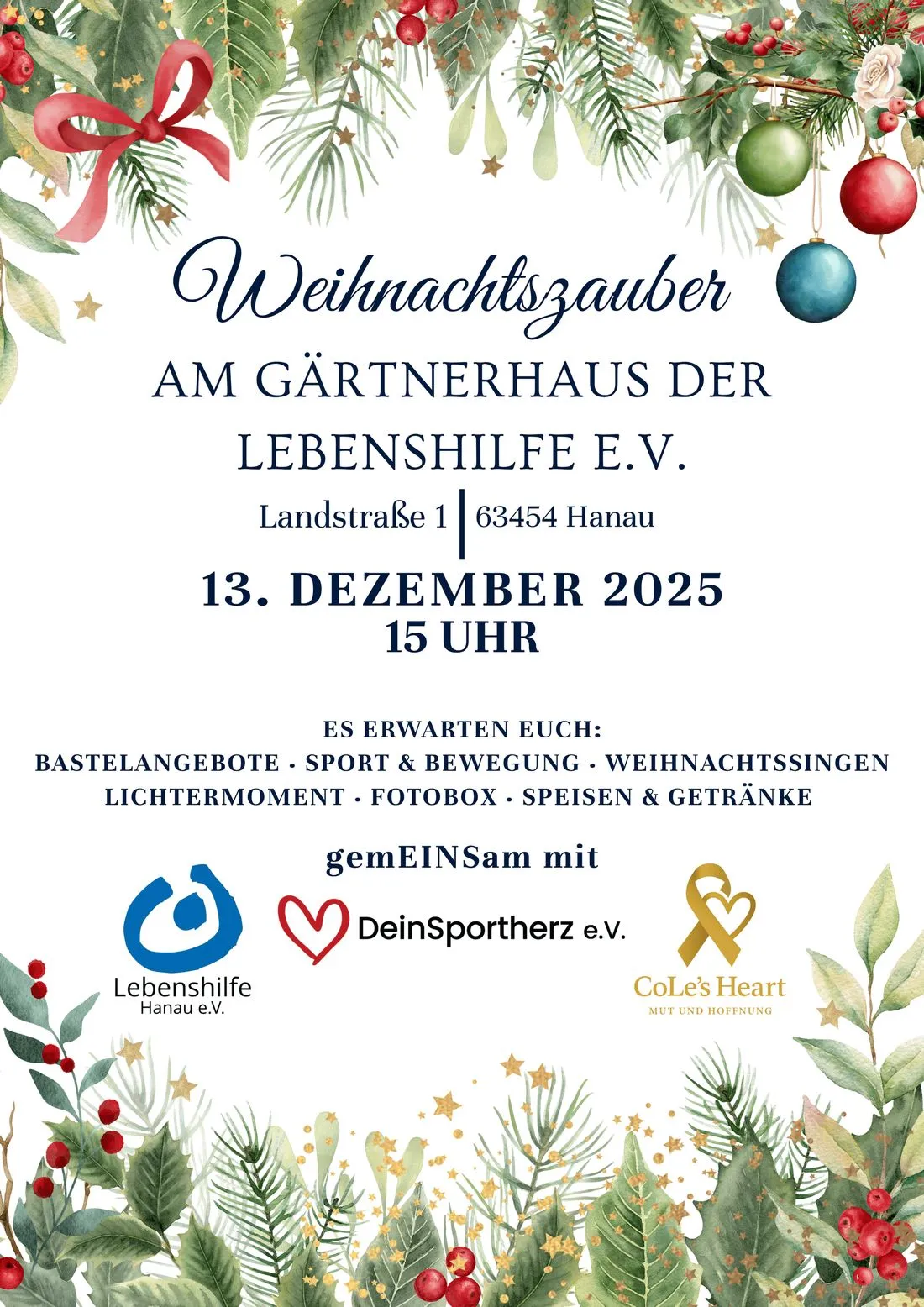 Weihnachtszauber am Gärtnerhaus der Lebenshilfe Hanau