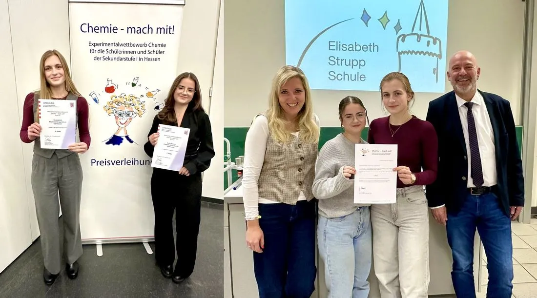 "Chemie mach mit": Erster Platz für Nina Leirich und Xenia Klassen