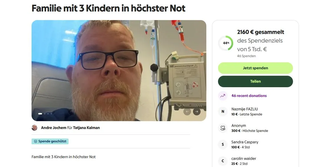 Spendenaufruf: Dreifacher Vater aus Hasselroth an Lymphdrüsenkrebs erkrankt