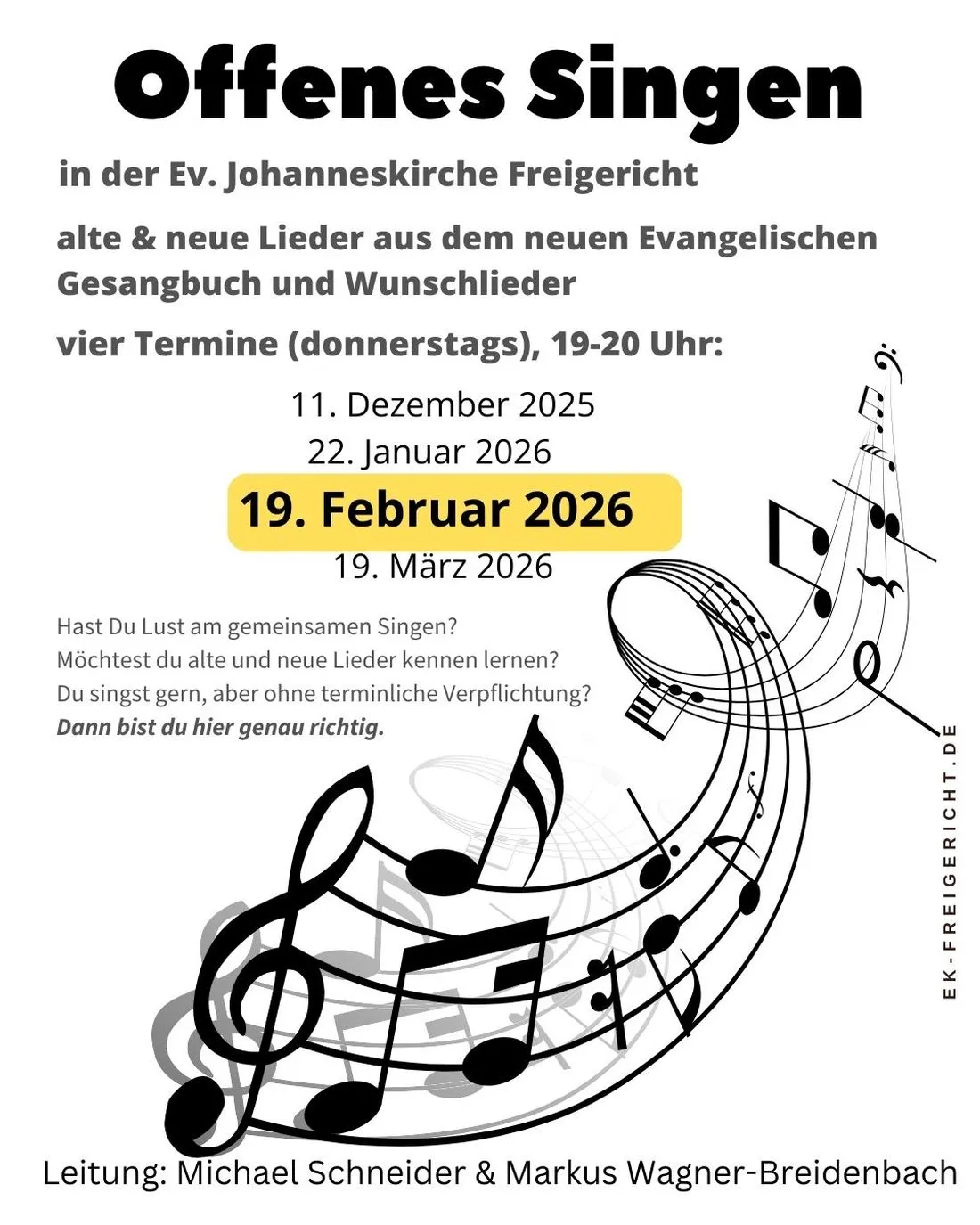Offenes Singen in der Johanneskirche Somborn