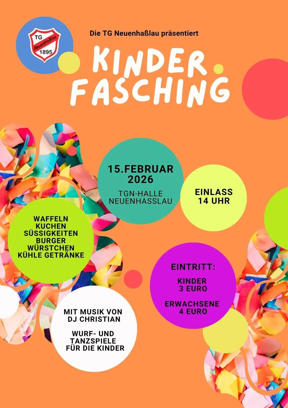 TGN-Kinderfasching: Spaß und Musik für die Kleinen, Geselligkeit für die Großen