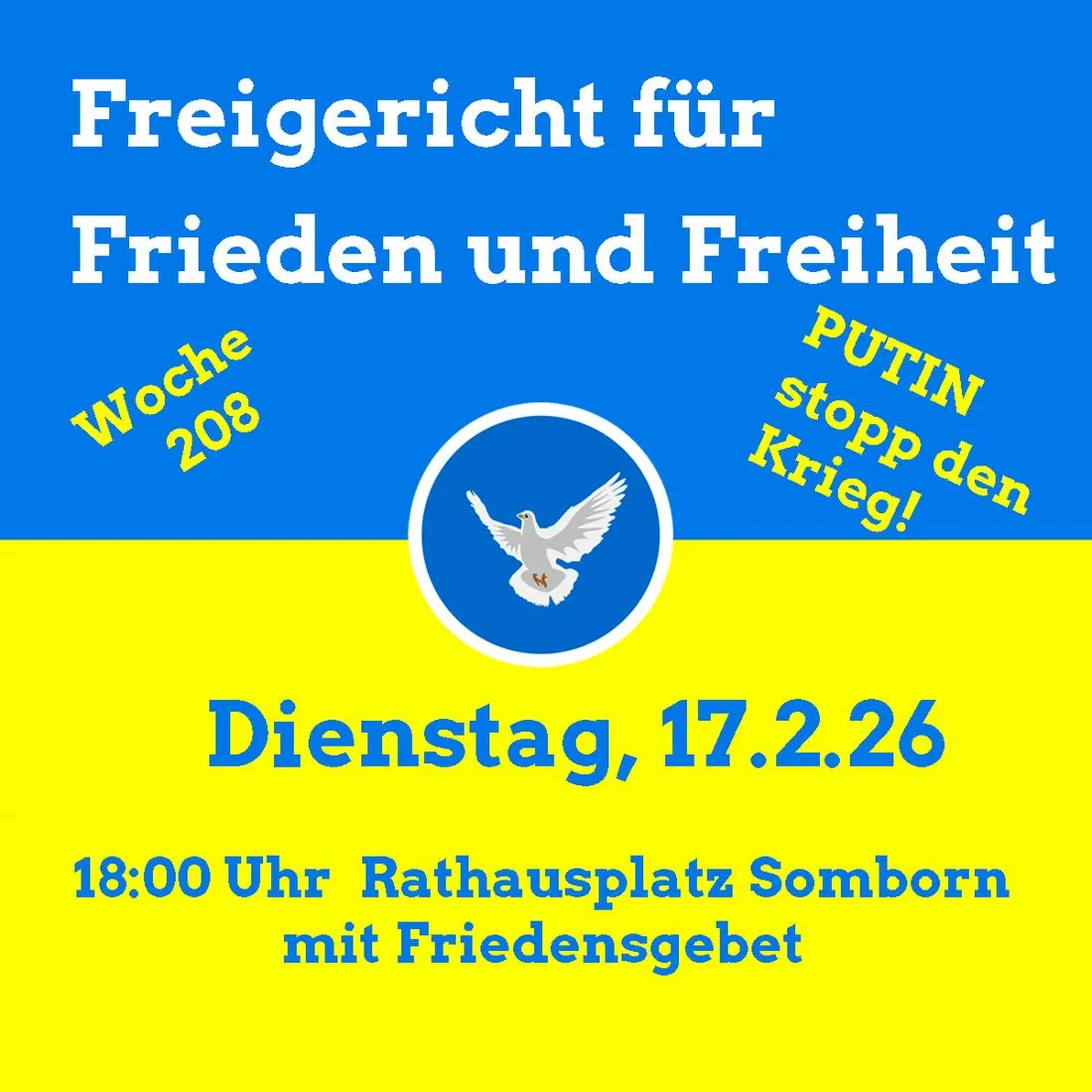 Ukraine-Mahnwache in der 208. Woche