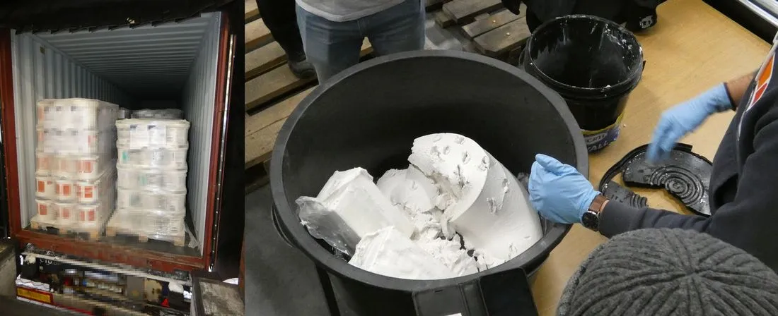 Hessen: 220 Kilogramm Kokain in Spachtelmasse versteckt