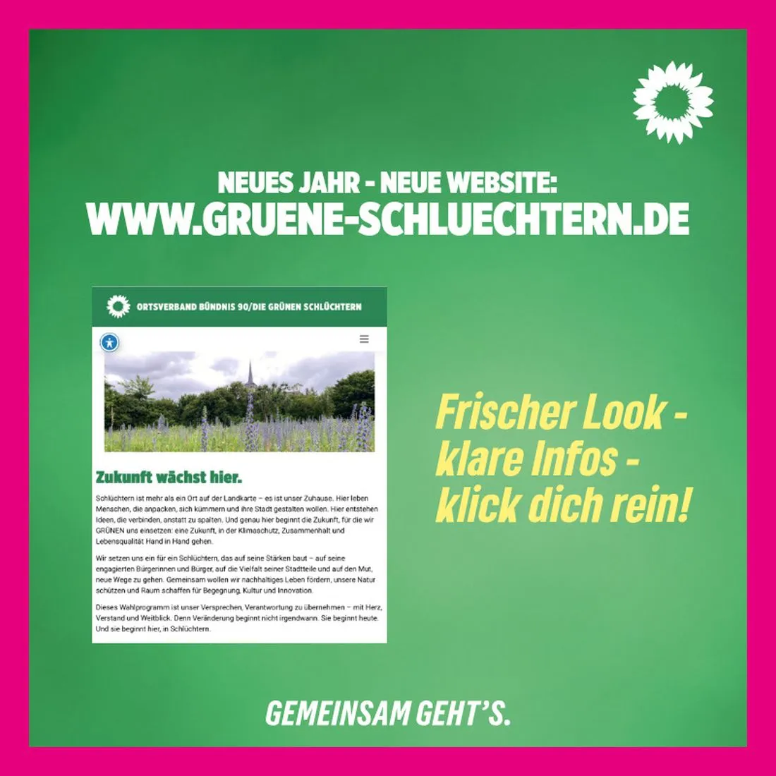 Neue Website der Grünen Schlüchtern