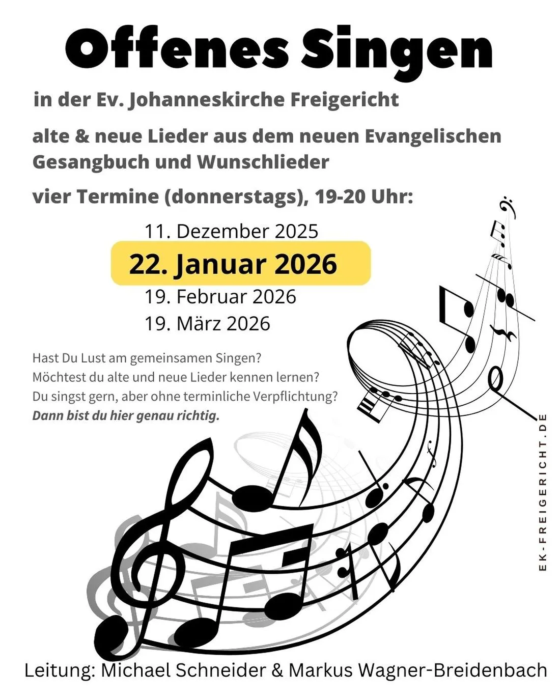 Offenes Singen in der Johanneskirche Somborn