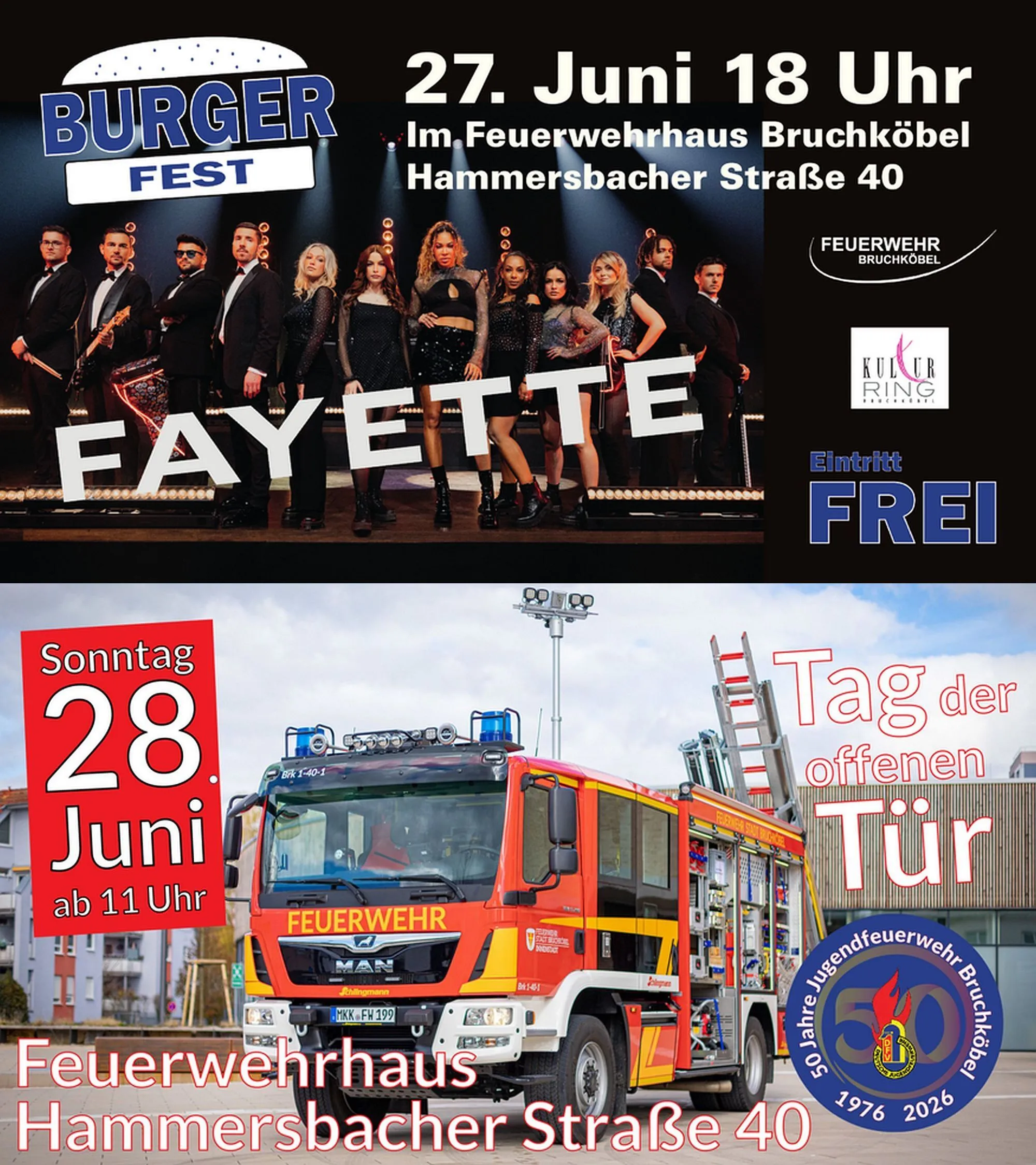 Feuerwehr: Burgerfest und Tag der offenen Tür