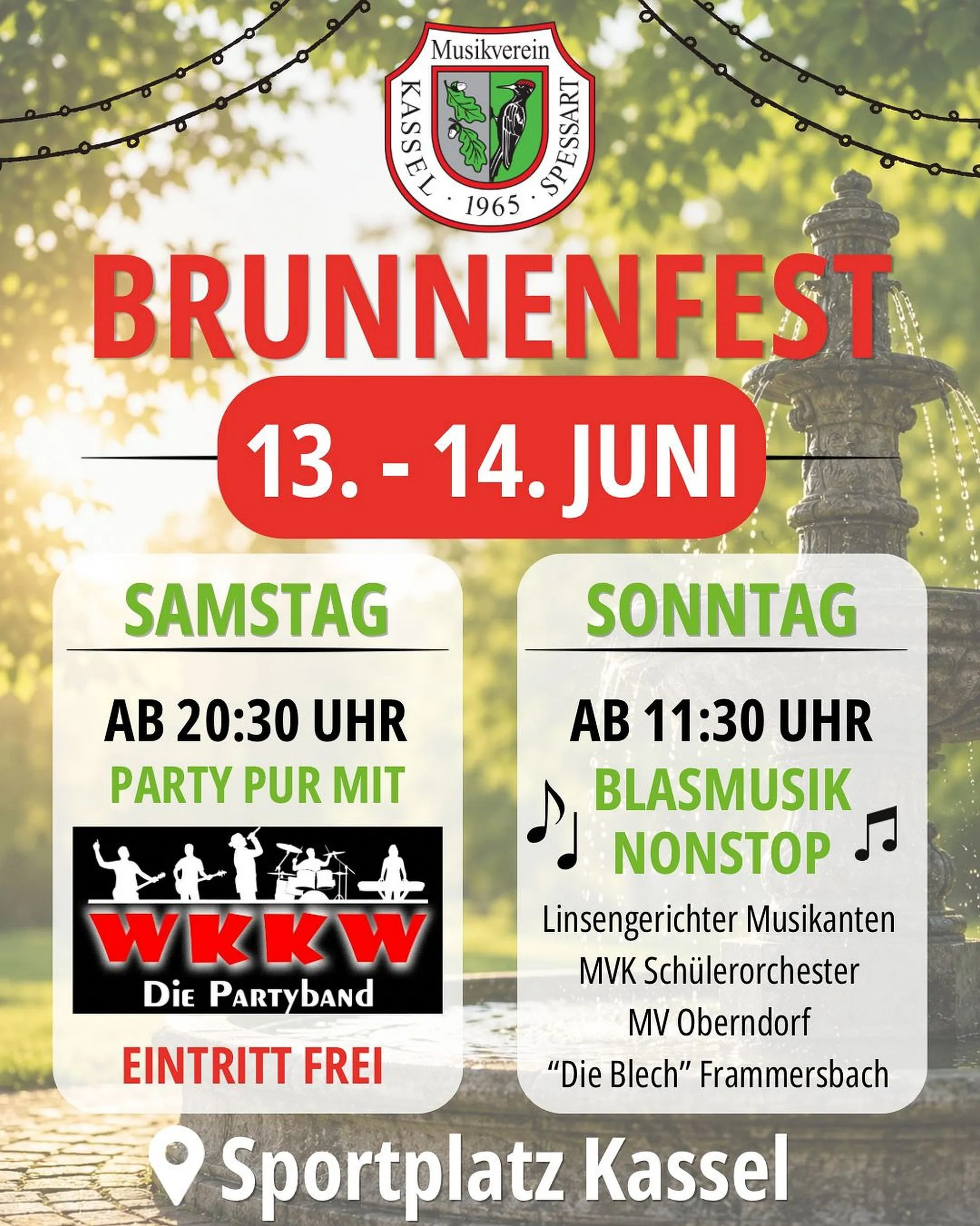 Brunnenfest am 13. und 14. Juni auf dem Festplatz am Sportplatz