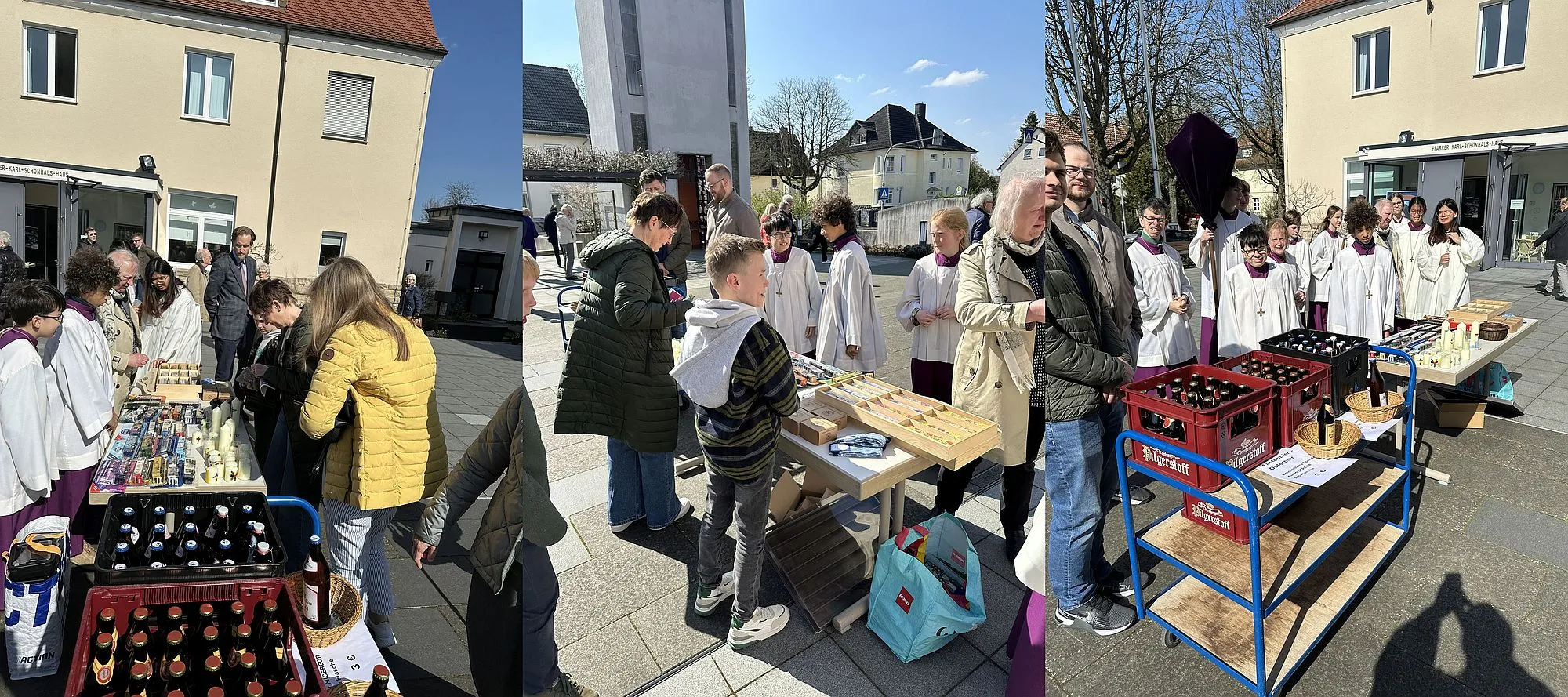 Jugendaktion für Misereor auf dem Kesselstädter Kirchplatz