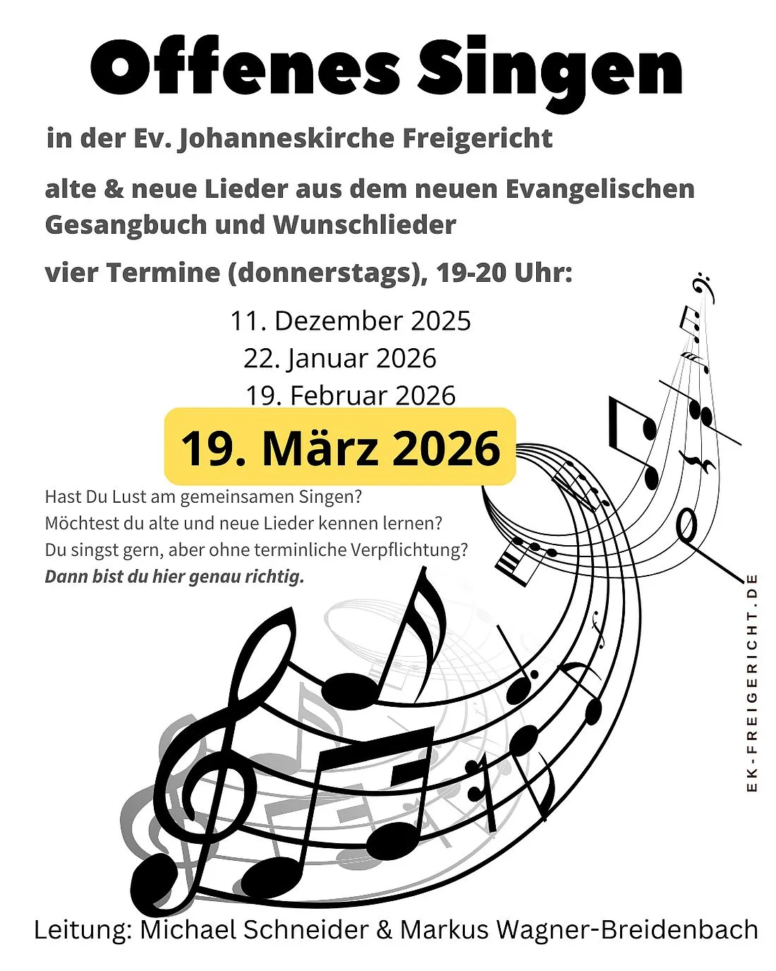 Offenes Singen in der Johanneskirche Somborn