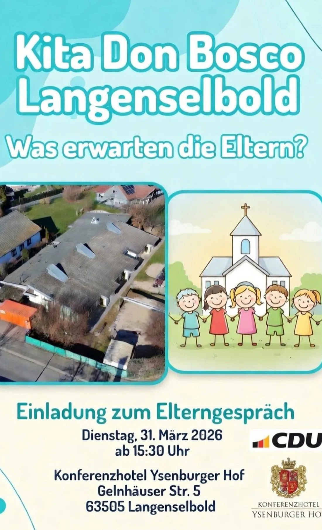 CDU lädt zum Elterngespräch: „Kita Don Bosco – Was erwarten die Eltern?“