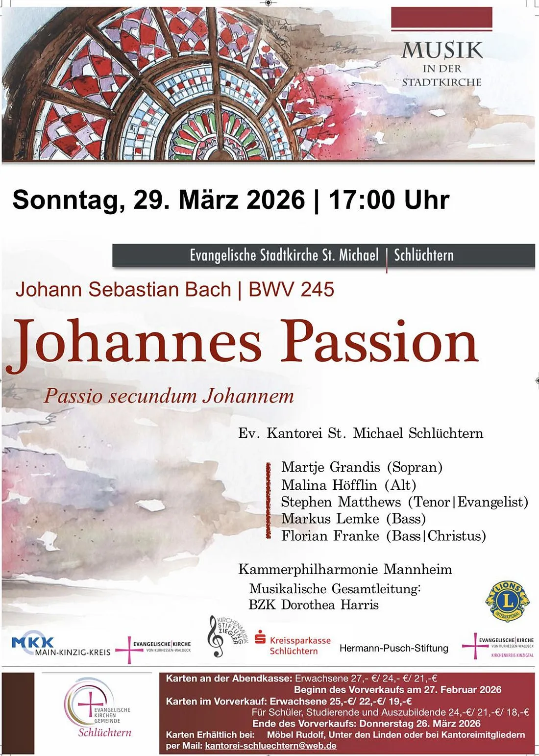 Passionskonzert in der Stadtkirche
