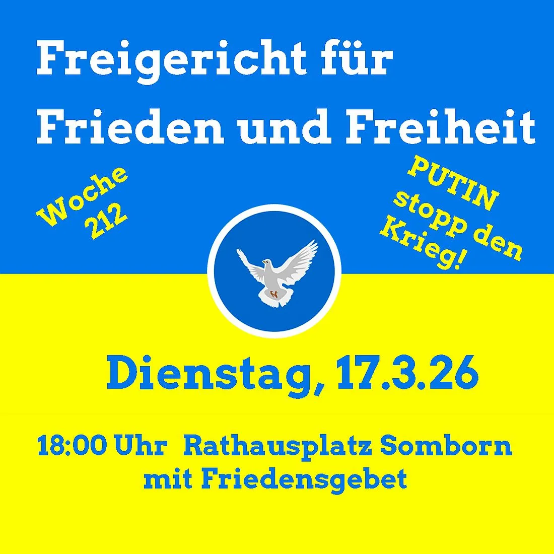 Ukraine-Mahnwache in der 212. Woche
