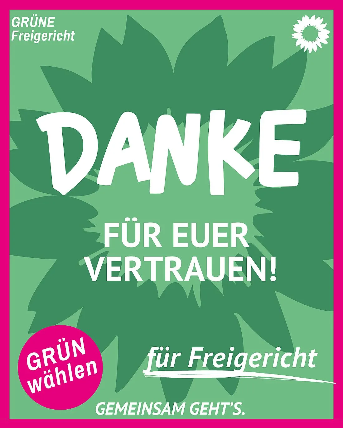 GRÜNE Freigericht danken für Stimmen und für fairen Wahlkampf