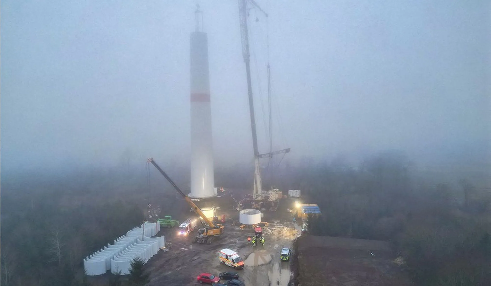 Tödlicher Windkraftunfall in Birstein: Ursache weiter unklar