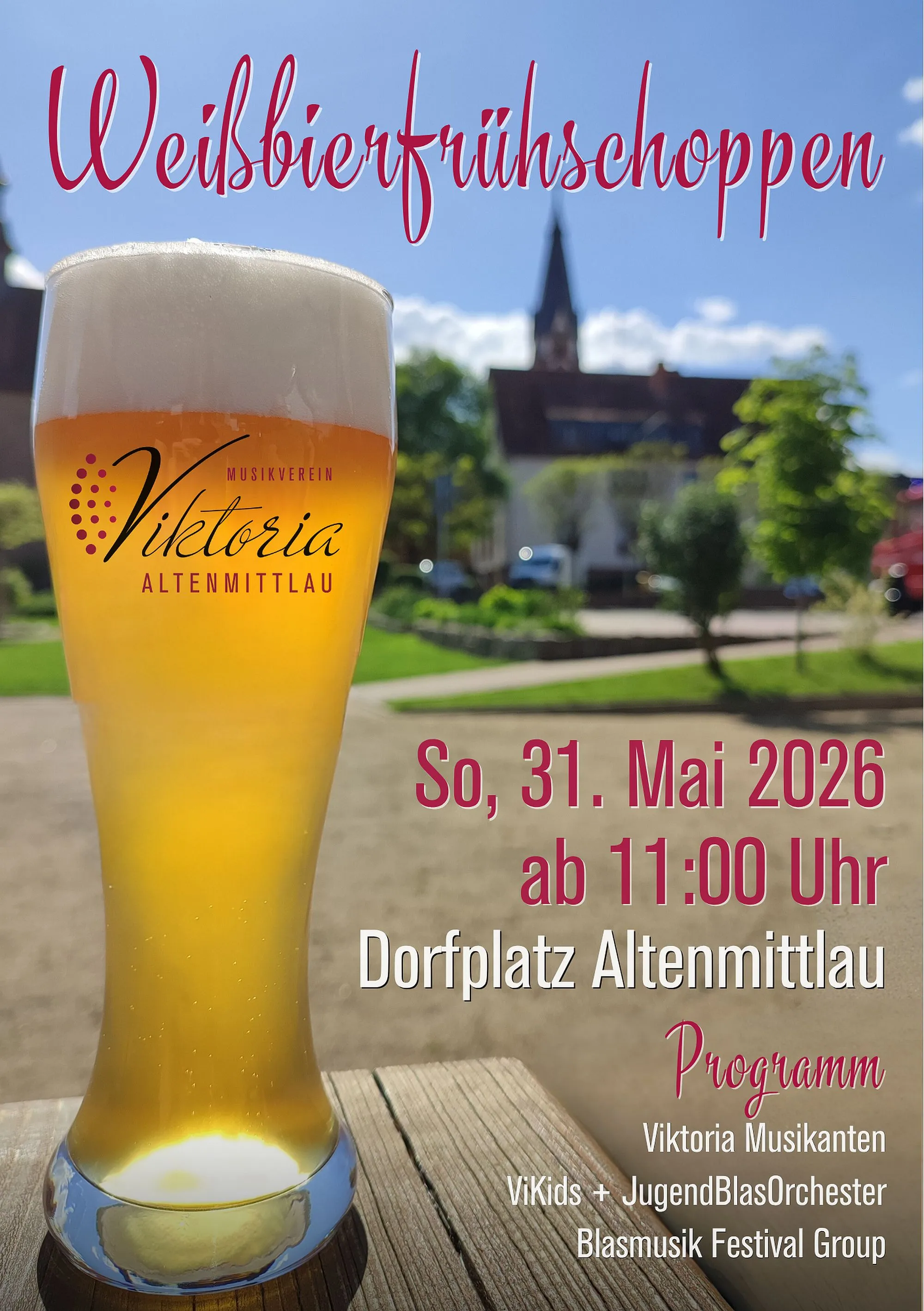 Blasmusik-Vielfalt und Sommelier-Genuss: Musikverein Viktoria lädt zum Weißbierfrühschoppen
