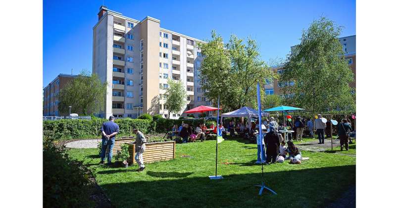 Der Mitmachgarten am Kiefernweg. Quelle: Stadt Hanau / Moritz Göbel