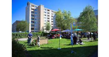 Der Mitmachgarten am Kiefernweg. Quelle: Stadt Hanau / Moritz Göbel