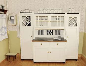 Küchenschrank in der Museumsküche aus den 20-er Jahren.